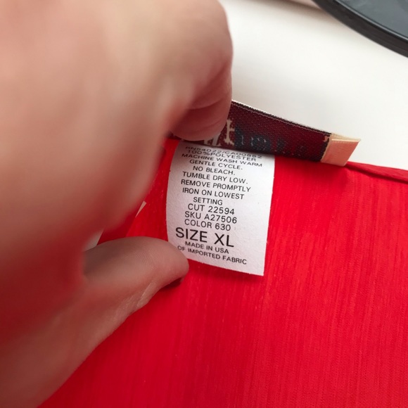 S.G. Sport Collection Red Sleeveless Blouse XL - Picture 6 of 7